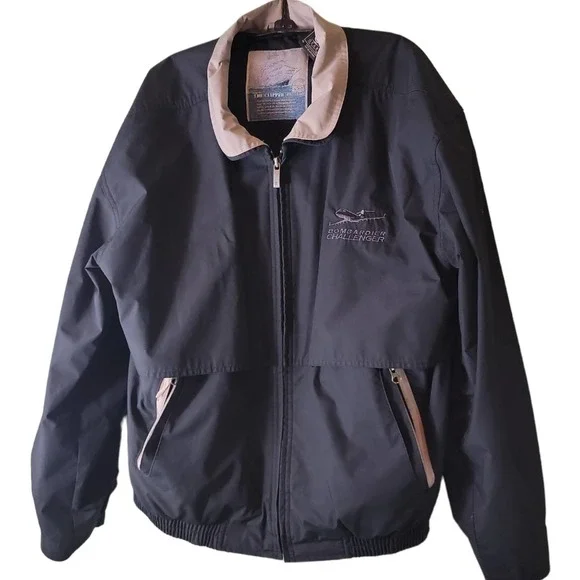 Gear Bombarier Challenger Jacket Coat Mens Sz M Zip Front Pockets Blue Tan - Picture 6 of 6